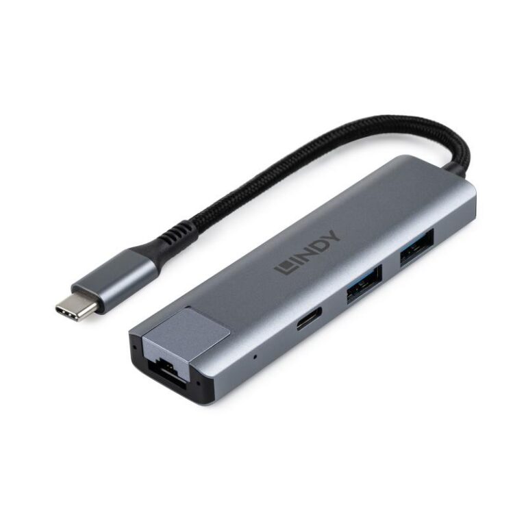 Hub USB LINDY USB 3.2 Gen 2 Type C Hub & Gigabit Ethernet