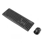 Kit tastatură și mouse wireless 2.4G Tastatură: cu rând independent de taste multimedia * Mod: 2.4G * Număr taste: 104 + 9 taste rapide * Material: ABS * Culoare: Negru * Chipset: Huntersun * Aspect: Orice aspect disponibil * Tip interfață: USB * Dimensiune: 442*152*25mm ; 440g * Baterie: 1*AAA (nu - imagine 4